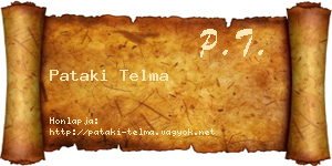 Pataki Telma névjegykártya